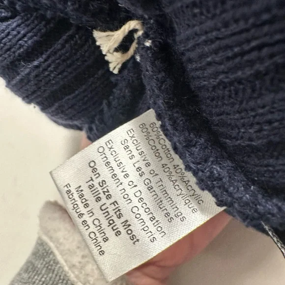 Navy and Yellow Buffalo Sabres Striped Pom Beanie - Picture 2 of 3